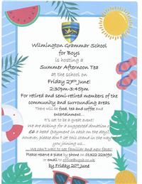 Wilmington Grammar School for Boys Summer Afternoon Tea - Friday 27th June