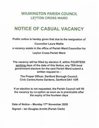 Notice of Casual Vacancy - Leyton Cross Ward